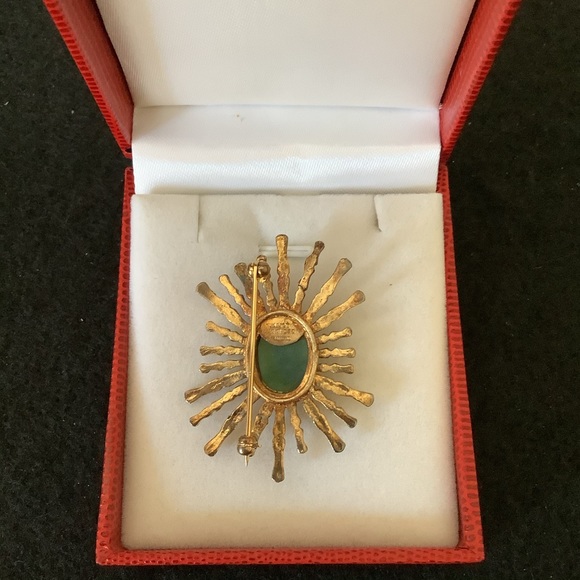 Vintage 14KT yellow gold over sterling brooch. - Picture 4 of 7